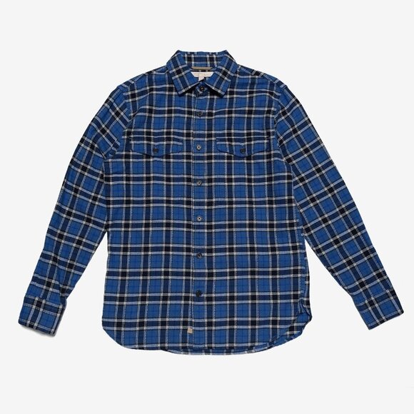 Banana Republic Heritage Collection Mens Small Plaid Button Down Shirt Blue - Picture 1 of 9